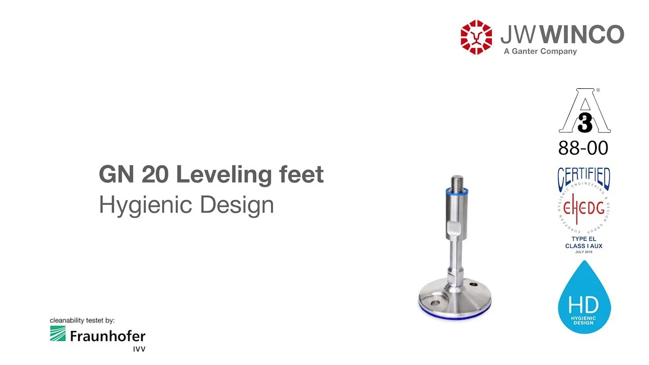 Piezas estándar en pies de nivelación de diseño higiénico GN 20
